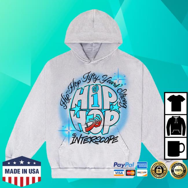 Official Interscope Records Merch Hip Hop 50 Airbrush Hooded Sweatshirt