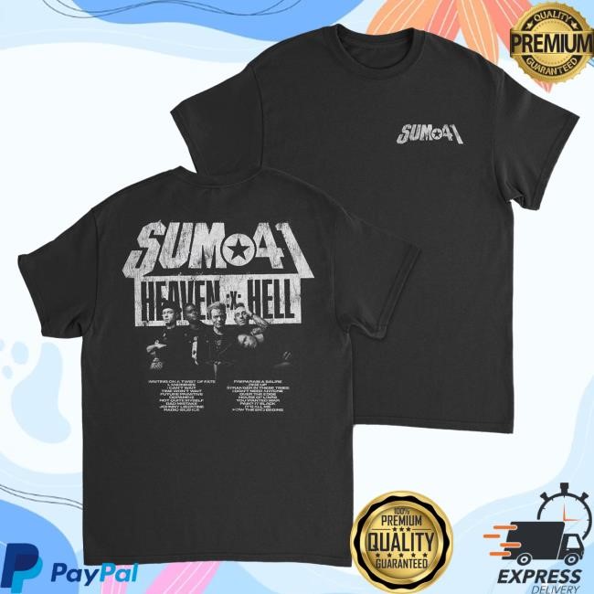 Rise Records Shop Merch Sum 41 Heaven :x: Hell Band Black Tees