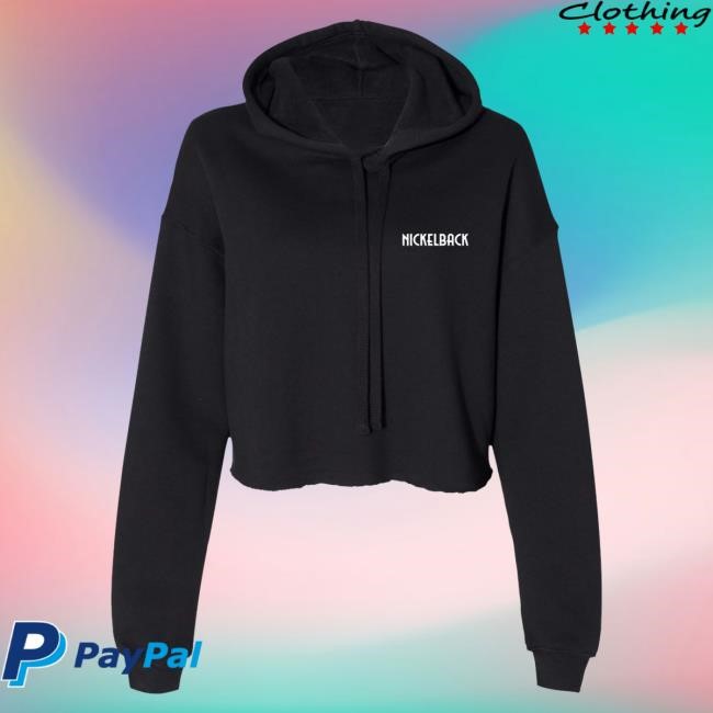 Official Nickelback Merch Nickel Back Fan or Liar Black Crop Hoody