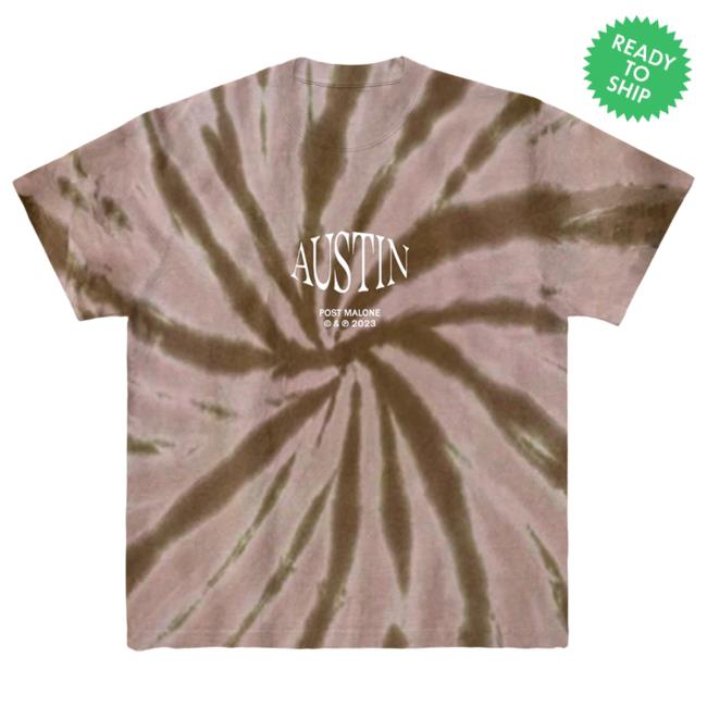 Post Malone Austin Brown Tie Dye Shirt