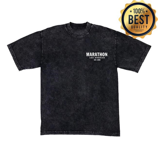 Marathon Origin (Left Hit) Tee Shirt - Carbon Washed Black/White – The Marathon Clothing