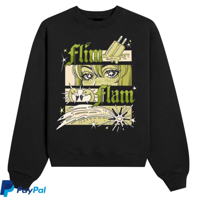 Official The Official Flim Flam Shop Merch Store – Flamingo Stars Pull Over Hoodie Black