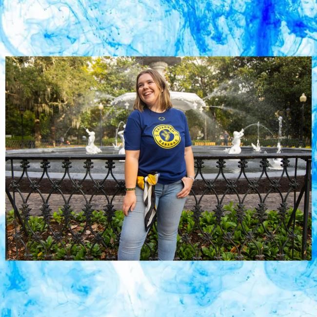 Official Savannah Bananas Apparel Bananas EvoShield Yellow Circle Patch Logo Tees - Navy SavannahBananas
