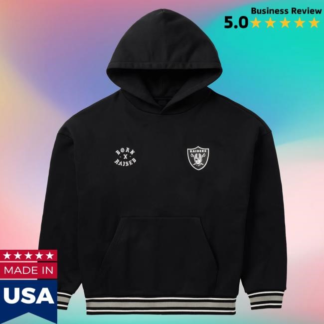 Official Born X Raised Merch Store Born X Raised + Raiders Bxr Pull Over Hoodie: Black BornxRaised