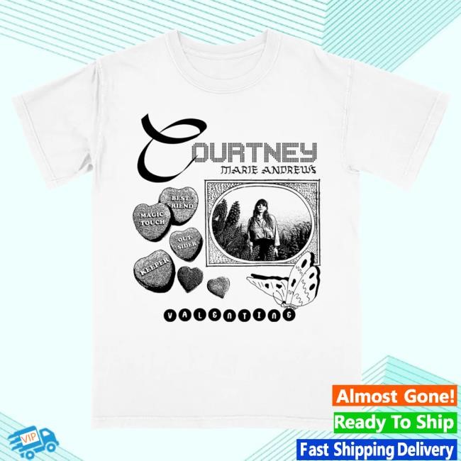 Official Hellomerch Courtney Marie Andrews Valentine White Tee Hello Merch