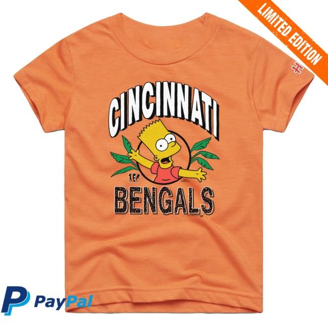 Official Cincinnati Bengals Homage x The Simpsons Unisex T Shirt - Orange