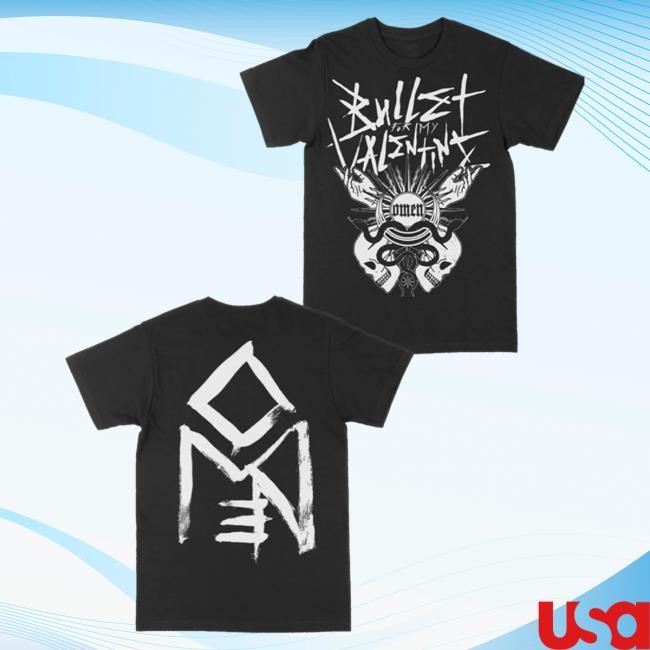 Official Bullet for My Valentine Merch Clothing BFMV Bullet Omen Skull Black Attractive Shirt