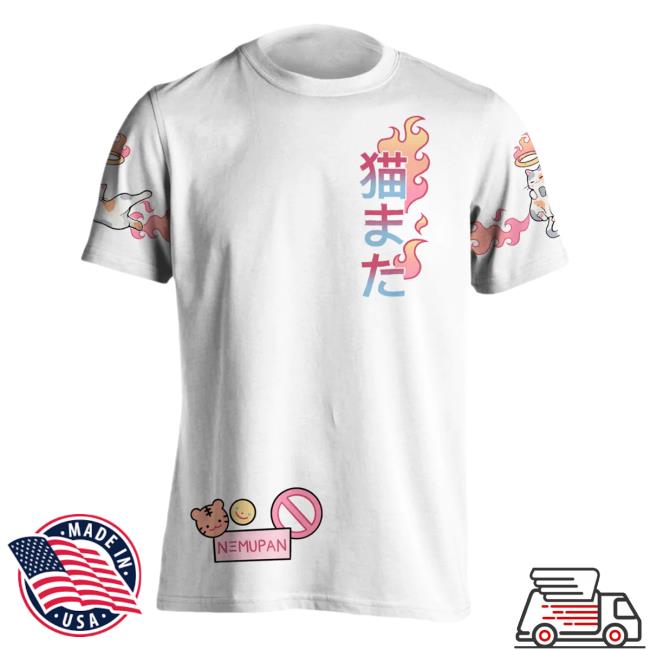 Official Vapor95 Clothing Store Nekomata Yokai White Crewneck 3D All Over Print