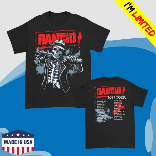 Official Rancid Apparel Store Bo Knows Skele-Tim NA Tour 2024 Tee (Black) – Rancid Store US