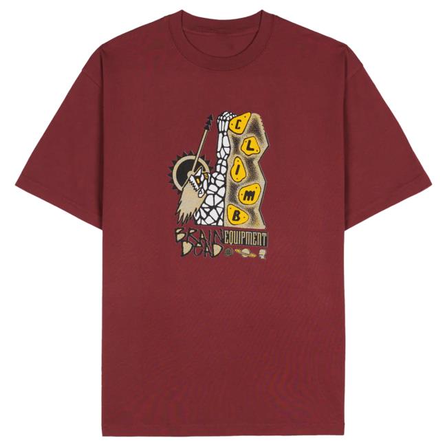 Official Brain Dead Merch Store We Are Brain Dead Biomechanic Bouldering Hot Shirt - Maroon Brain Dead Apparel Clothing Shop BrainDead