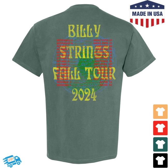 Official Billy Strings Merch Store Shop Billy Strings Green Flying Horse Tee with Dates (Brian Morgante / Flesh & Bone)