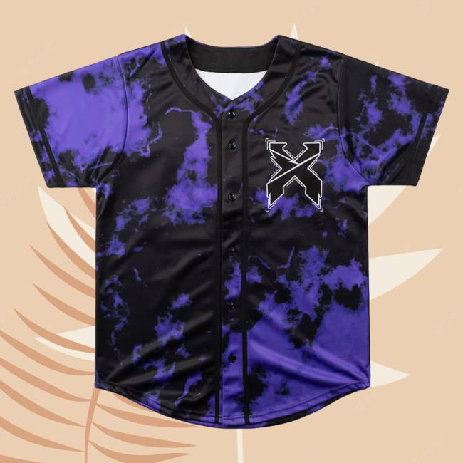 Headbanger Tie Dye Baseball Jersey (Black)