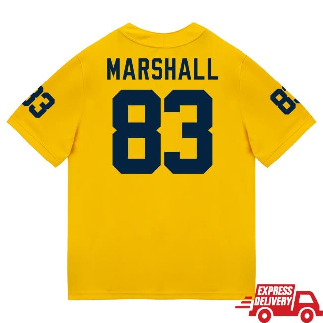 Michigan Wolverines #83 Zack Marshall Student Athlete Maize Football Jersey New Shirt The M Den Shop