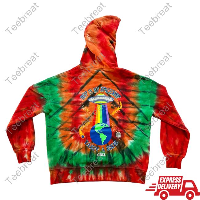 Official My Name Is Griz Shop Griz Spaceship Ufo-Dye Oversized Crewneck Tie Dye Mynameisgriz