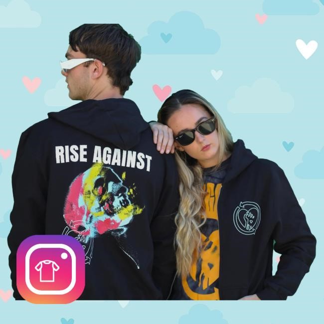 Official Rise Against Projecting Skull Zip Up Hoodies (Black) Official Rise Against Projecting Skull Zip Up Hooded Sweatshirt (Black)