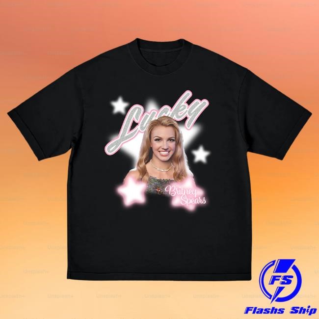 Official Britney Spears Merch Store Britney Spears Lucky Star Black Hot Shirt BritneySpears