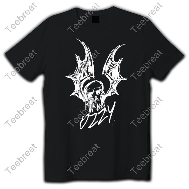 Ozzy Osbourne Bat Sketch Black Tee Shirt