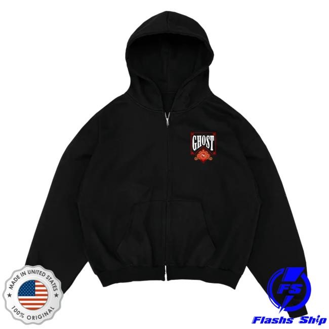 Official Ghost Racing Apparel Ghost Racing Red Playing Card Zip Up - Hoody - Black