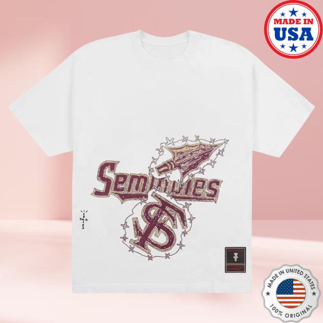 Official Travis Scott Utopia Merch Store CJ X M&N X FLORIDA STATE UNIVERSITY HANDDRAWN Attractive Shirt Travis Scott Apparel Clothing TravisScott