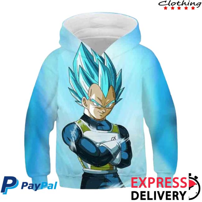 DBZ Vegeta Blue Hooded Sweatshirt 3D Printed Unisex