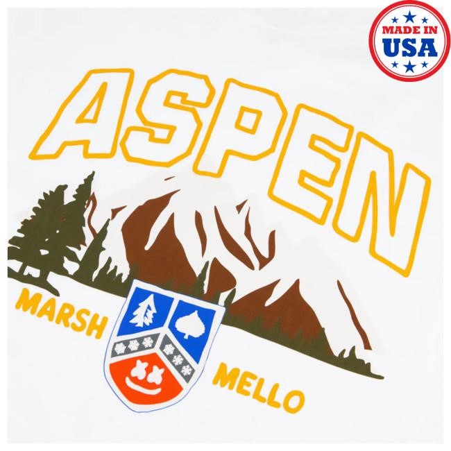 Aspen Graphic T Shirt Marshmello Design First Aspen Graphic T Shirt Marshmello Visual Merch Drop
