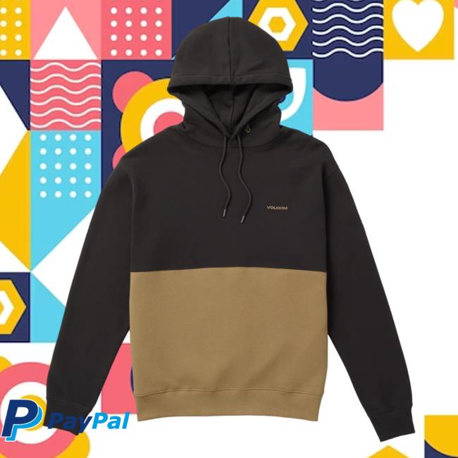 Official Volcom Stone Clothing Shop Store Divided Hoodie Sand Brown