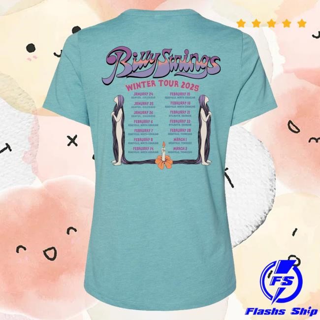 Billy Strings Merch Ladies Candle Tshirt with Dates (Nick Potts)