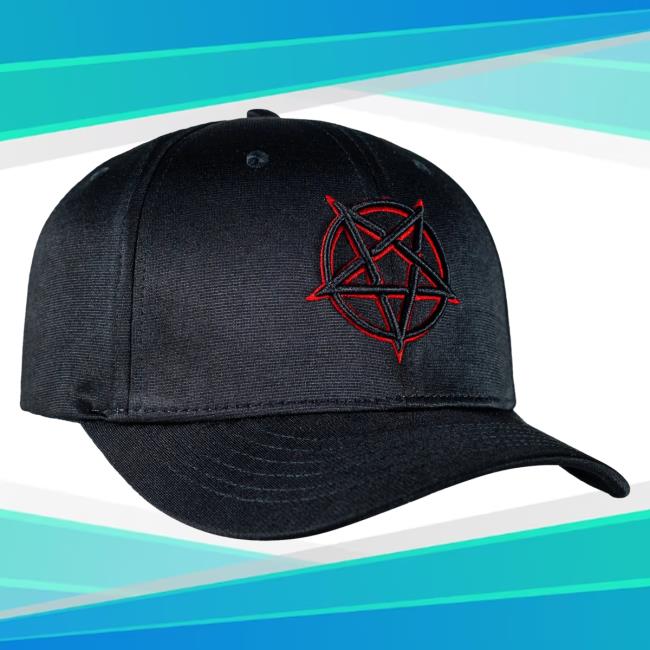 Official Ink Poisoning Apparel Clothing Red Outline Pentagram Snapback Cap