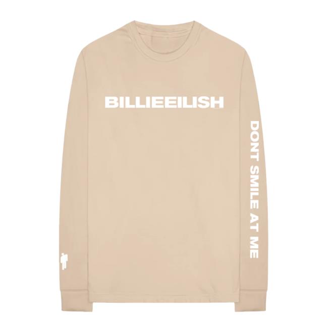 Official Billie Eilish Merch Dont Smile At Me Tan Sweater