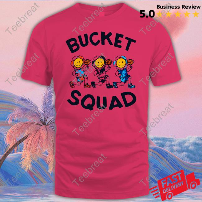 Official Bucketsquad Merch Youth Tie Dye Flower Team Bucket Squad Long Sleeve Tee