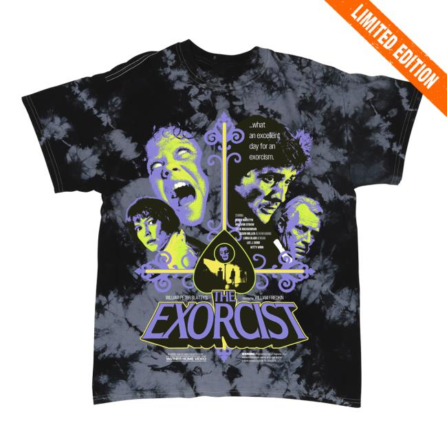 Official Studiohouse Designs The Exorcist Tie Dye Tee Shirt Unclean Spirit (Grey)