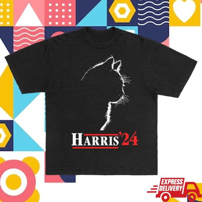 Cat Lady For Kamala Harris 24 Vintage Shirt - Black