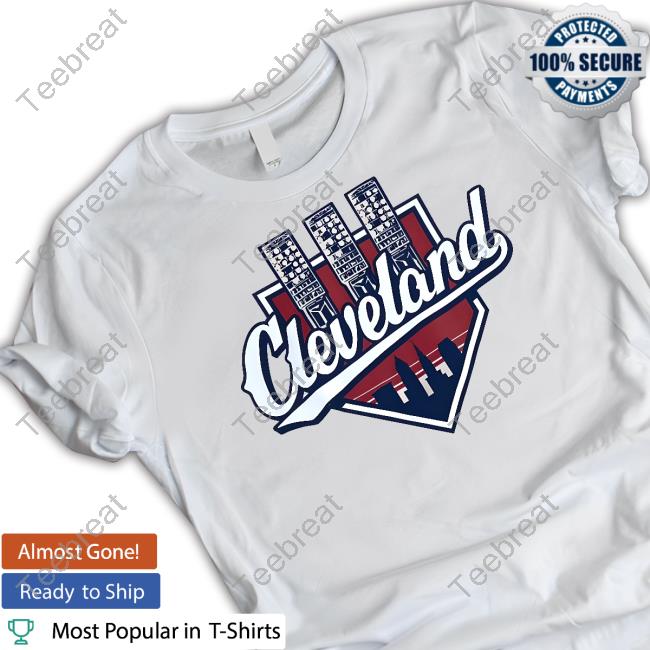 Cleveland Baseball Lights Beige T-Shirts
