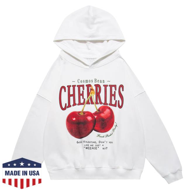 Lemandik Chic White Pullover Sweatshirt Cherries
