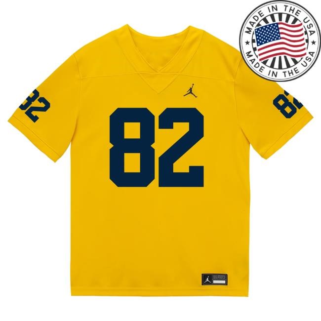 Official The M Den Michigan Wolverines #82 Devon Baxter Student Athlete Maize Football Jersey Shirts