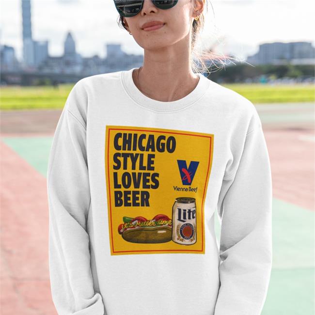 Miller Lite Eddie Vienna Beef Chicago Style Loves Beer It's Miller Time Shirt