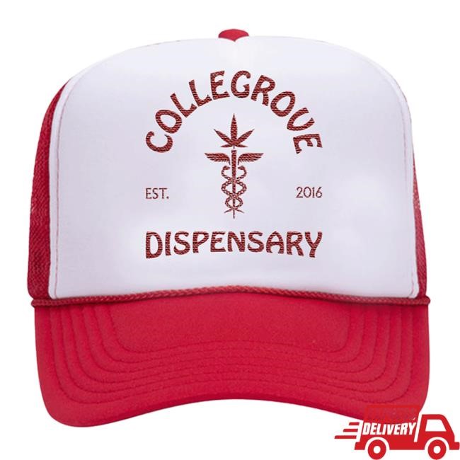 Lil Wayne Official Merch Shop Collegrove Dispensary Trucker Retro Hat On Red/White