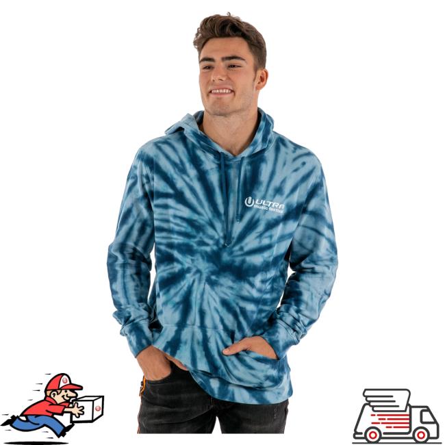Official Ultra Records Ultra Blue Tie Dye Pullover Sweatshirt UltraRecords Tie-Dye