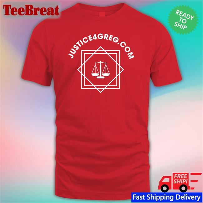 Cause Team Shop Scales Of Justice Apparel Justice 4 Greg T-Shiirt Rabia O'chaudry