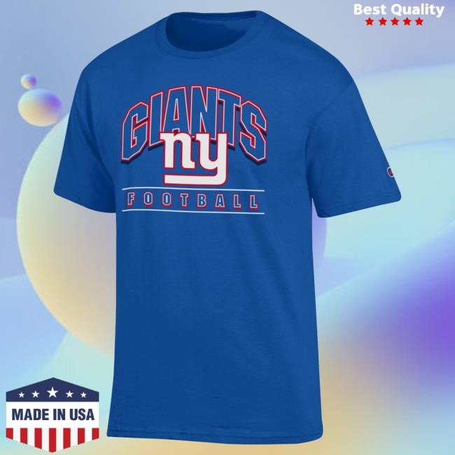 Official New York Giants Bulls Apparel Men's Champion Royal New York Giants Helmet Hot Shirt NewYorkGiants