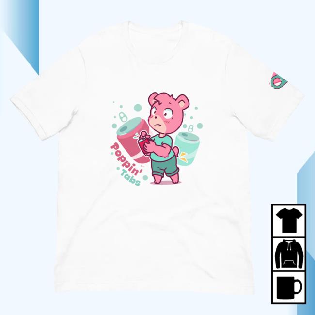 Official Pretend Again Poppin' Tabs! Tees White (Owo / Oh Woah Shirt) Pretendagain