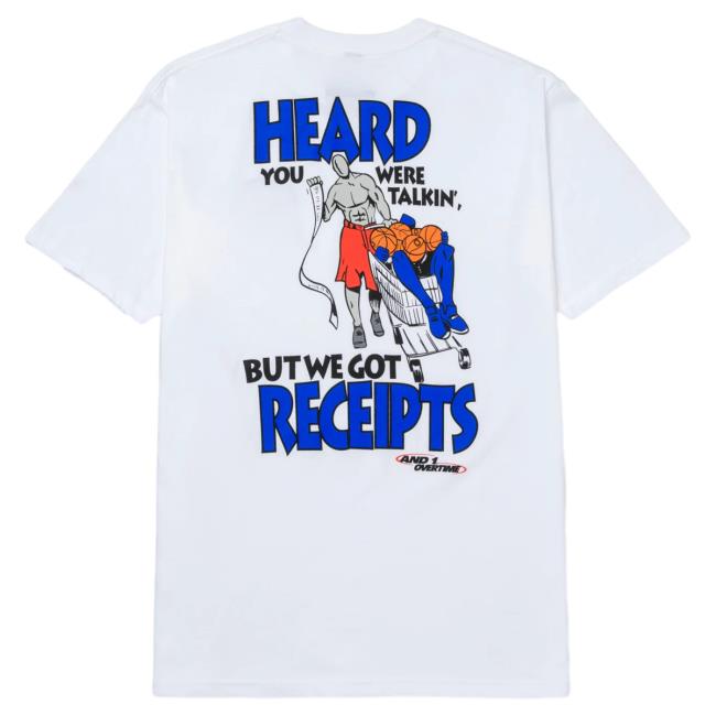 Official Overtime Tv Merch Store Apparel Clothing Shop Over Time Ot X And1 Receipts Shirt New