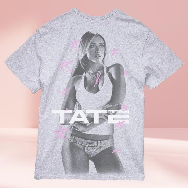 Official Tate Mcrae Miss Possessive World Tour Photo Tee, Official Tate Mcrae Concert Photo Shirt, Miss Possessive Tour Grey Tee, Authentic Tate Mcrae World Tour Merch Hot Shirt