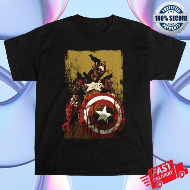 Official Heroes and Villains Merch Store Shop Marvel Zombies Captain America Crows Shirt Heroes & Villains