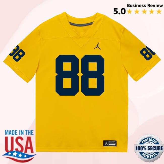 Michigan Wolverines #88 Lugard Edokpayi Student Athlete Maize Football Jersey Shirt The M Den Shop Official