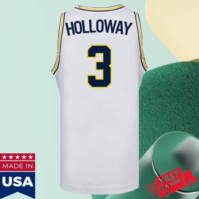Michigan Wolverines #3 Mila Holloway Student Athlete White Women's Basketball Jersey Tee | The M Den Official Merch Store Shop
