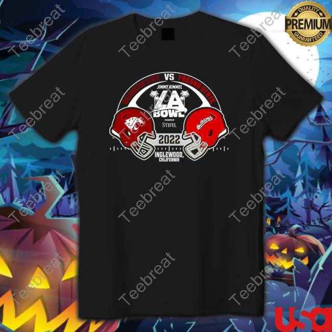 Fresno State Bulldogs vs. Washington State Cougars Blue 84 2022 Jimmy Kimmel LA Bowl Matchup T-Shirt