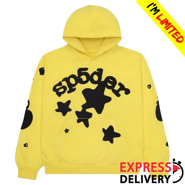 Official Sp5der Clothing Apparel Sp5der Beluga Hooded Sweatshirt Gold Sp5der Merch Store Shop