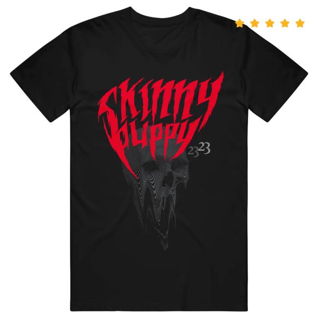 Official Skinny Puppy Merch Drip Skull Black Tshirt