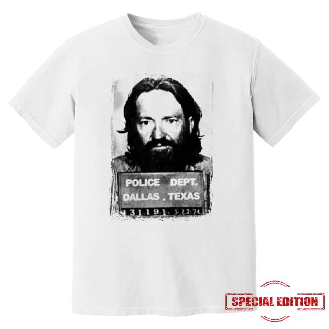 Official Willie Nelson Merch Store Willie Nelson Mugshot Tee Willie Nelson Apparel Clothing Shop WillieNelson
